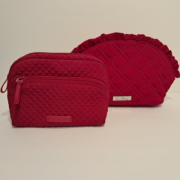 Two Red Vera Bradley Cosmetic Bags - Picture 1 of 12